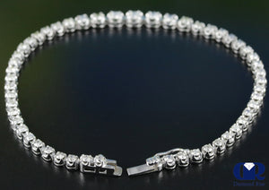Women's 2.49 Carat Round Cut Diamond Tennis Bracelet In 14K White Gold - Diamond Rise Jewelry