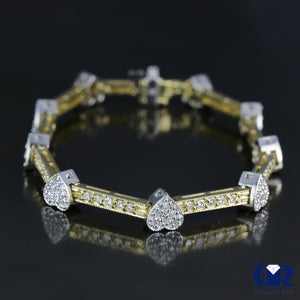 Women's 2.40 Round Cut Diamond Tennis Bracelet In 14K White & Yellow Gold - Diamond Rise Jewelry