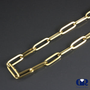 24 Inch 14K Yellow Gold Paper Clip Link Chain Necklace