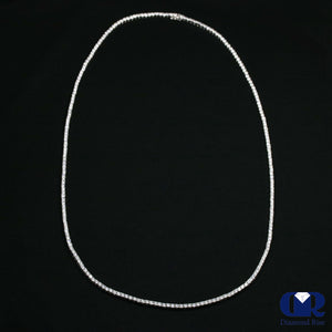 Men's 5 mm 26.50 Carat Diamond Tennis Chain Necklace 14K White Gold 24" - Diamond Rise Jewelry