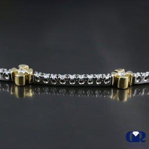 Diamond Necklace In 14K White & Yellow Gold 17" - Diamond Rise Jewelry