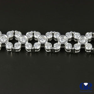 Women's 5.56 Carat Round Cut Diamond Tennis Bracelet In 14K White Gold - Diamond Rise Jewelry