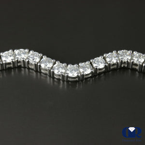 Women's 6.00 Carat Round Cut Diamond Wave Shaped Tennis Bracelet In 14K White Gold - Diamond Rise Jewelry