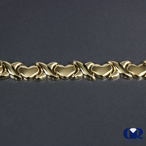 Heart & X 14K Yellow Gold Bracelet