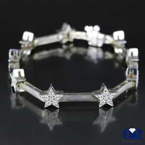 1.00 Ct Diamond Star Shaped Tennis Bracelet In 14K White Gold - Diamond Rise Jewelry