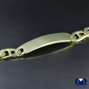 Men's 11 mm's Heavy Sterling Silver Over 18K Yellow Gold ID Mariner Link Bracelet 8.5" - Diamond Rise Jewelry