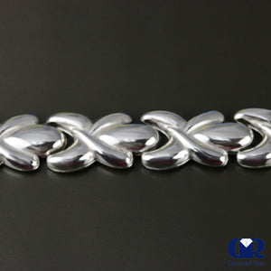 Men's 10K White Gold Unique Twisted Style Chain Link Bracelet - Diamond Rise Jewelry