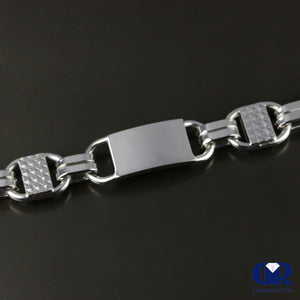 Men's 10 mm Heavy Pure 14K White Gold Byzantine Link Chain Bracelet - Diamond Rise Jewelry