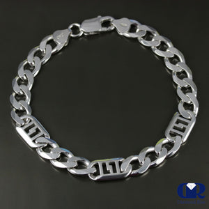Men's 9.3 mm Sterling Silver Figaro Link Chain bracelet - Diamond Rise Jewelry