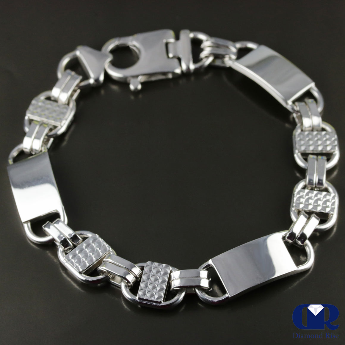 Men's 10.75 mm Heavy Pure Sterling Silver Byzantine Chain Bracelet - Diamond Rise Jewelry