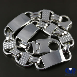 Men's 10 mm Heavy 10K White Gold Byzantine Chain Bracelet - Diamond Rise Jewelry
