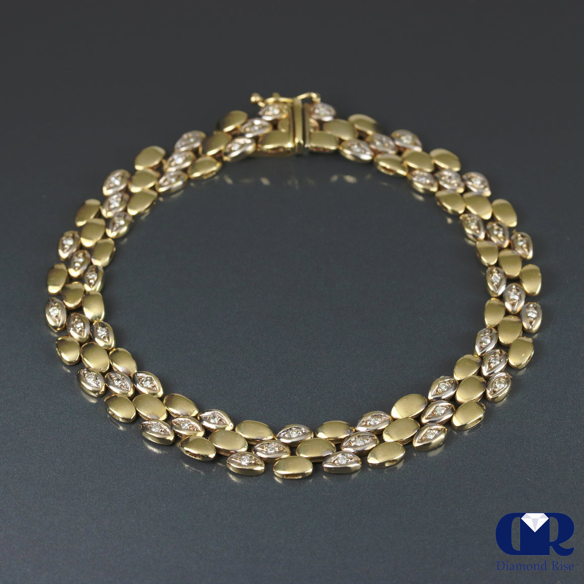 Women's Round Cut Diamond Bracelet In 14K Yellow Gold - Diamond Rise Jewelry