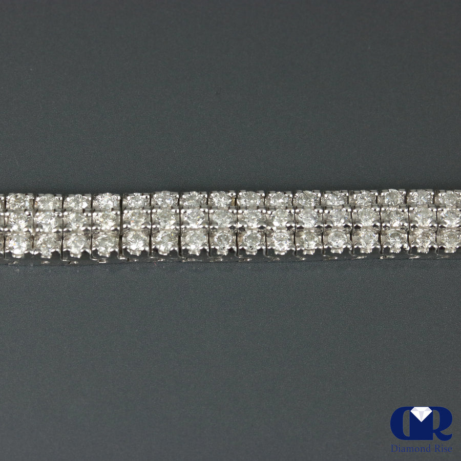 Women's 5.50 Ct Round Cut Diamond Tennis Bracelet In 18K White Gold - Diamond Rise Jewelry