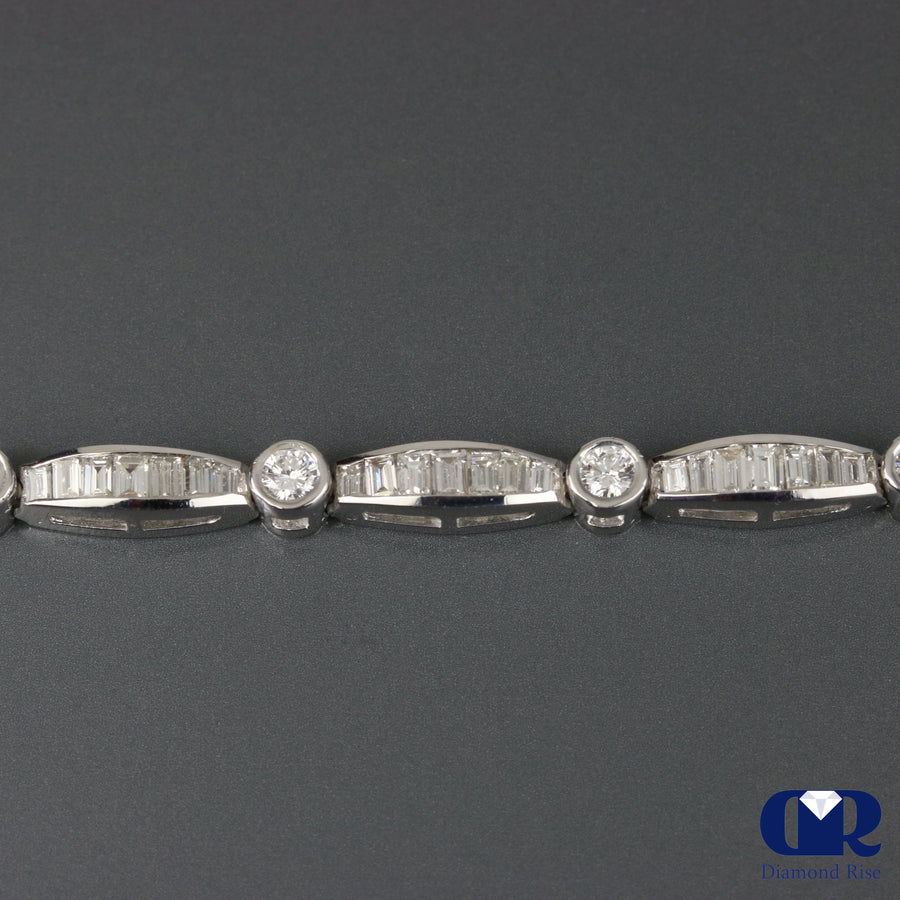 Women's 5.00 Carat Diamond Tennis Bracelet In 14K White Gold - Diamond Rise Jewelry