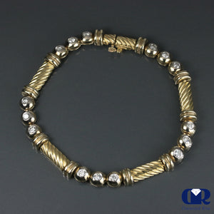 Women's Round Cut Diamond Tennis Bracelet In 14K Yellow Gold - Diamond Rise Jewelry