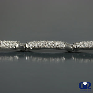 Women's 2.30 Carat Round Cut Diamond Tennis Bracelet In 14K White Gold - Diamond Rise Jewelry