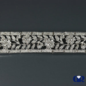 Women's 3.60 Carat Round Cut Diamond Bracelet In 14K White Gold - Diamond Rise Jewelry