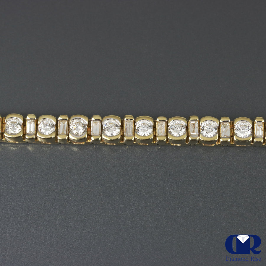 Men's 6.00 Carat Diamond Tennis Bracelet In 14K Yellow Gold - Diamond Rise Jewelry