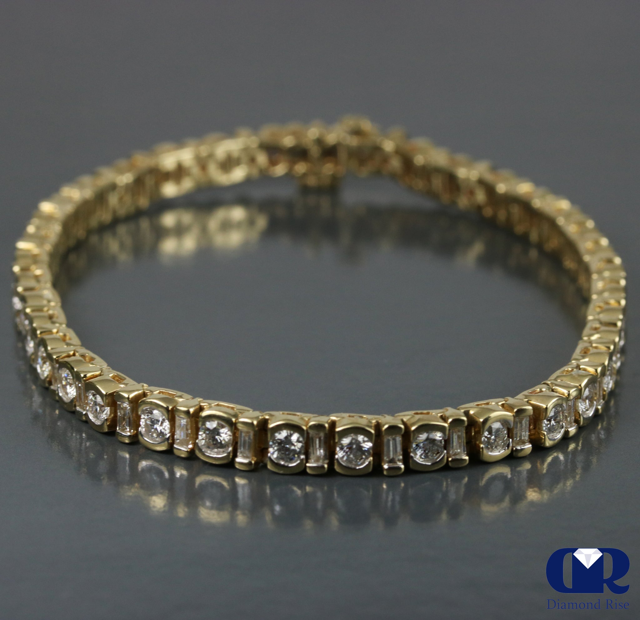 Yellow Gold Tennis Bracelet Lab Grown Diamond Manufacturer, Exporter &  Supplier