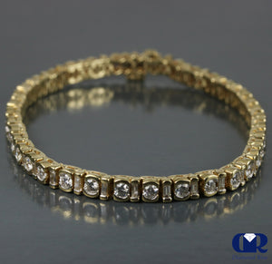 Men's 6.00 Carat Diamond Tennis Bracelet In 14K Yellow Gold - Diamond Rise Jewelry