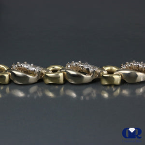 Women's 2.23 Carat Round Cut Diamond Bracelet In 14K Yellow & Rose Gold - Diamond Rise Jewelry