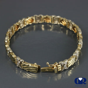 Women's Diamond Bracelet In 14K White And Yellow Gold - Diamond Rise Jewelry