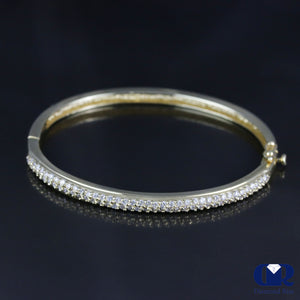 Women's 1.80 Carat Round Cut Diamond Bangle Bracelet In 14K Yellow Gold - Diamond Rise Jewelry