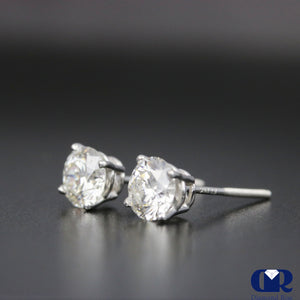 0.52 Carat Round Cut Diamond Stud Earrings In 14K Gold With Screw Back - Diamond Rise Jewelry