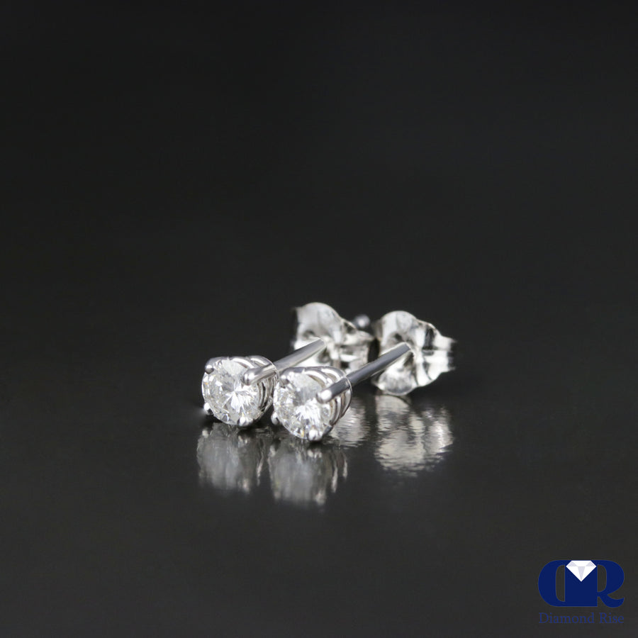 0.22 Carat Round Cut Diamond Stud Earrings In 14K Gold With Post - Diamond Rise Jewelry