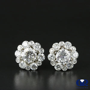 2.20 Carat Diamond Jacket Stud Earrings 18K White Gold With post - Diamond Rise Jewelry