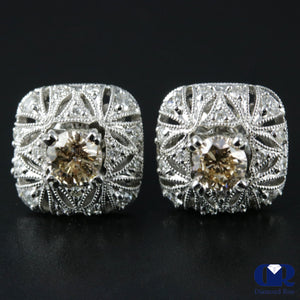 Diamond Stud Earrings In 14K White Gold With Post - Diamond Rise Jewelry