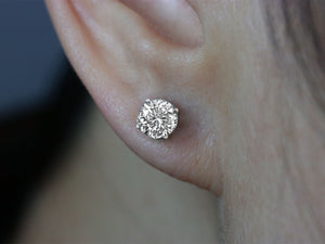 Diamond Stud Earrings In 14K White Gold - Diamond Rise Jewelry