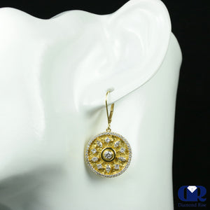 Handmade Diamond Dangle Drop Earrings With Lever-back In 18K Gold - Diamond Rise Jewelry