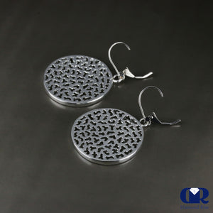 Large White Gold Drop Earrings With lever Back - Diamond Rise Jewelry