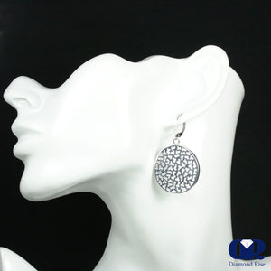 Large White Gold Drop Earrings With lever Back - Diamond Rise Jewelry