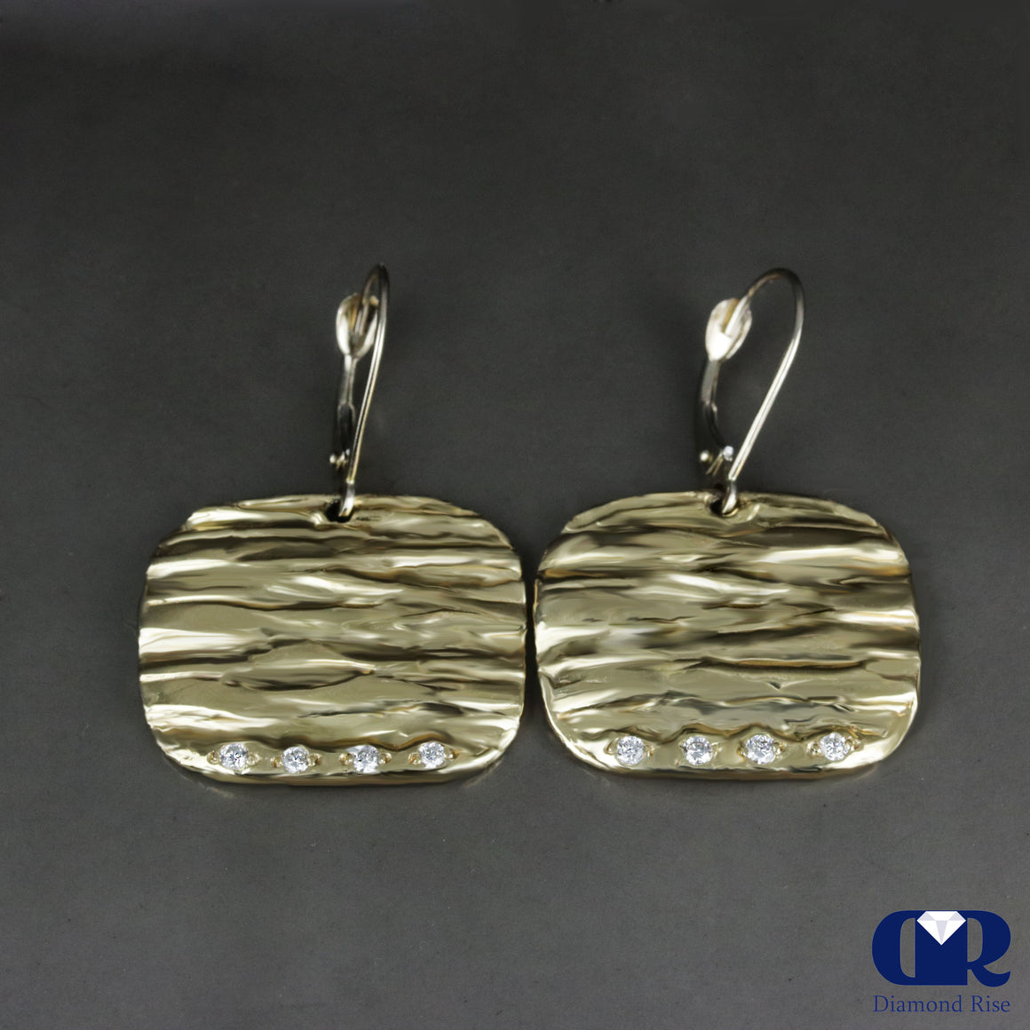 Custom Handmade Diamond Earrings In 10K Gold - Diamond Rise Jewelry