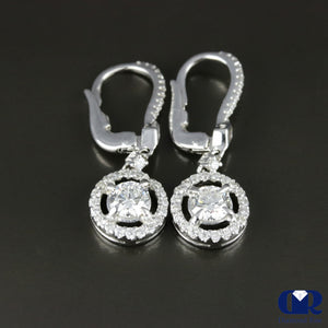 Diamond Hood Drop Earrings In 18K White Gold - Diamond Rise Jewelry
