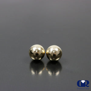 7 mm 14K Gold Ball Stud Earrings With Push Back - Diamond Rise Jewelry