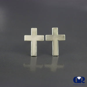 14K Gold Cross Shaped Earrings With Post - Diamond Rise Jewelry