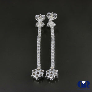 1.26 Carat Round Cut Diamond Drop Dangle Earring With Post In 18K Gold - Diamond Rise Jewelry