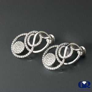 1.10 Ct Diamond Loop Drop Earrings In 14K Gold With Post - Diamond Rise Jewelry