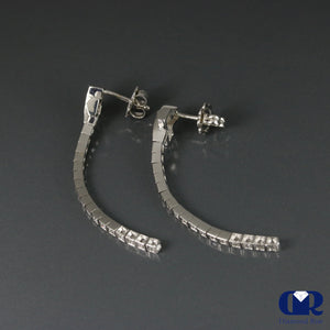 1.20 Ct Diamond T Shaped Drop Earrings In 14K Gold With Post - Diamond Rise Jewelry