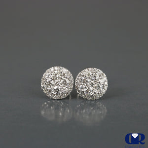 0.65 Ct Diamond Cluster Stud Earring In 14K Gold With Post - Diamond Rise Jewelry