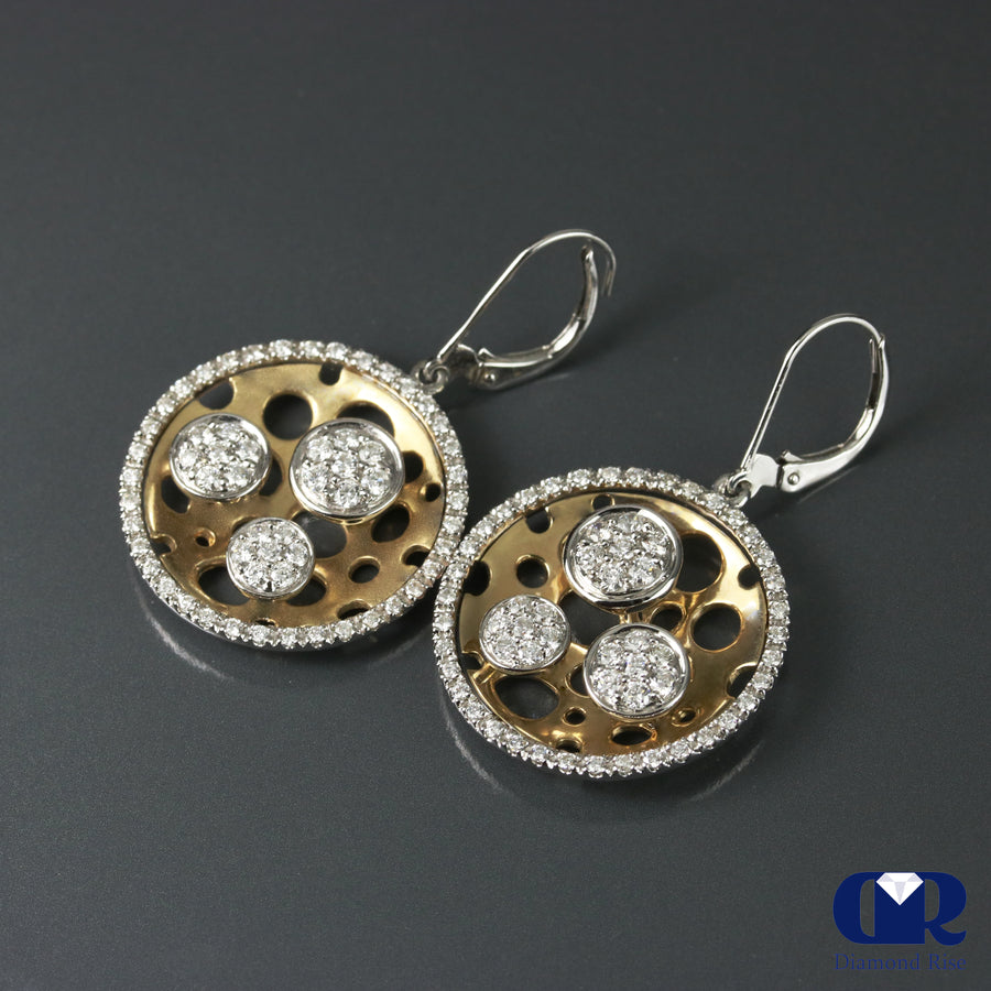 1.00 Ct Diamond Dangle Drop Earrings In 14K Gold - Diamond Rise Jewelry