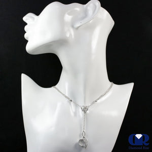 Diamond Triple Heart Drop Pendant Necklace In 18K White Gold - Diamond Rise Jewelry