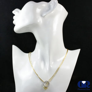 Diamond Sneak Chain Necklace In 18K Yellow Gold Adjustable Chain - Diamond Rise Jewelry