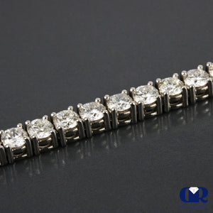Natural 26.10 Carat Round Cut Diamond Tennis Necklace In 14K White Gold 16"