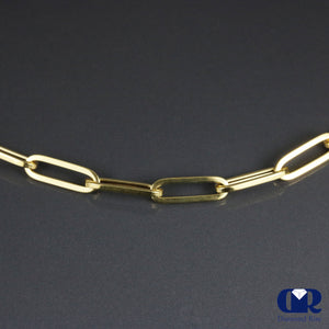 24 Inch 14K Yellow Gold Paper Clip Link Chain Necklace