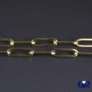 14K Yellow Gold Paper Clip Link Chain Necklace 18"