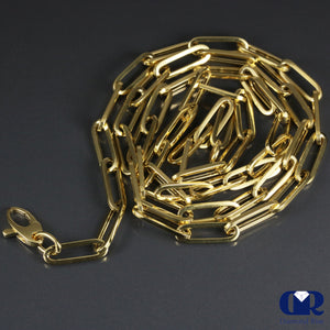 20" 14K Yellow Gold Paper Clip Link Chain Necklace